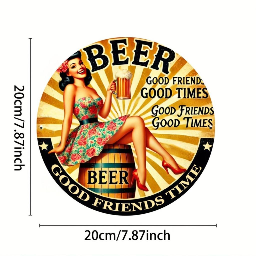 Segno in Latta Metallico Birra Decorazione Murale 20x30cm