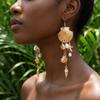 Bohemia Metal Starfish Shell Tassel Drop Earrings for Women Exquisite Imitation Pearl Seashells Earring Summer Party Jewelry