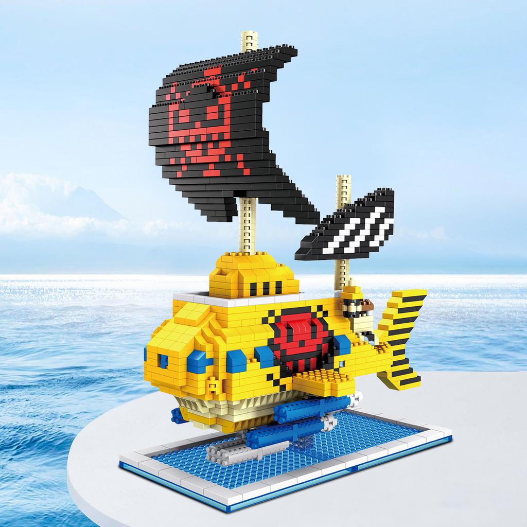 Ocean Pirate Ship Plastic 3D Model Building Blocks for Adults Boys Micro Mini Bricks Toys Kits Assemble Sailboat Wars