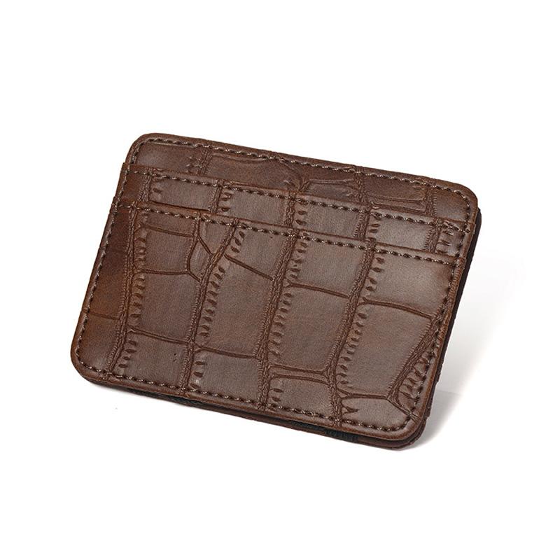 Quality Leather Magic Wallets Fashion Small Men Money Clips Card Purse Thin Cash Holder 3 Colors