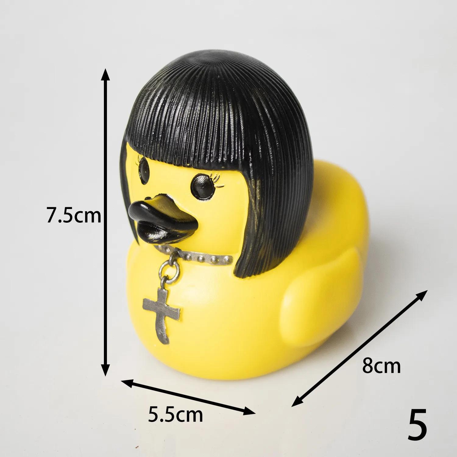 

Devil Punk Duck Desktop Ornament Electric Syllable Death Rock Duck Dark Halloween Decoration Doll