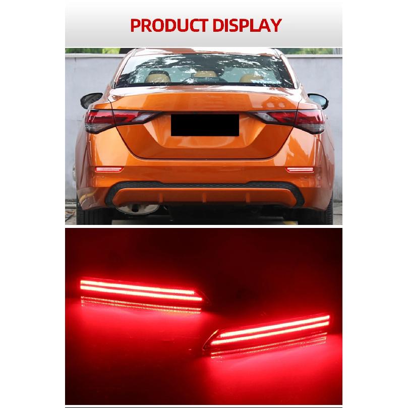 LED Rear Bumper Reflector Lights For Nissan Sentra Sylphy 20-25 Teana 22-24 Patrol 19-23 Murano 15-19 Turn Signal Brake lamp