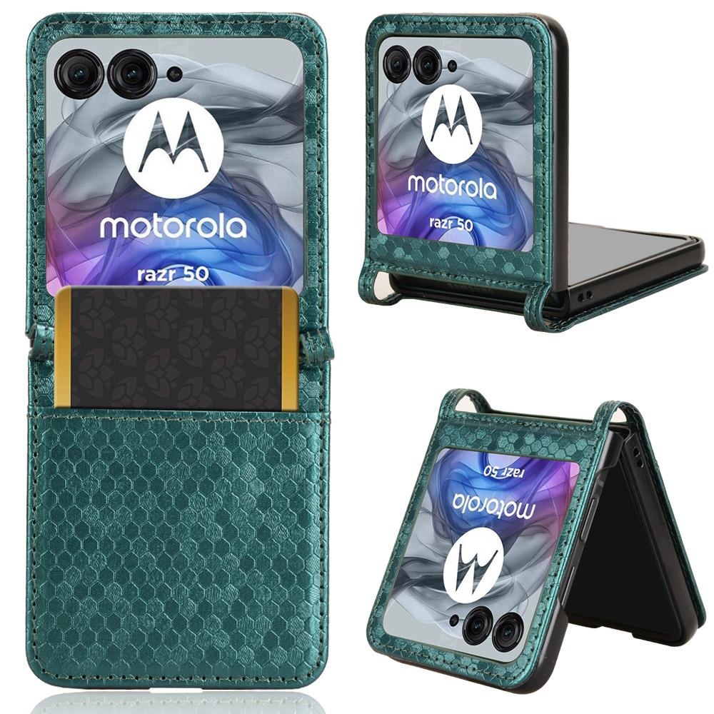 For Motorola Razr 60/Razr 50 5G Phone Case with Card Holder Imprinted Dot Pattern Leather Phone Cover