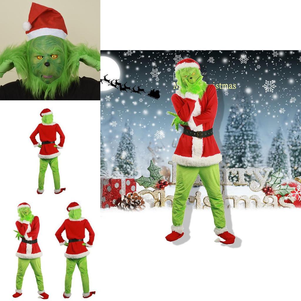 Halloween And Christmas Grinch Stole Christ Cosplay Costume Accessory Set For Party Wear