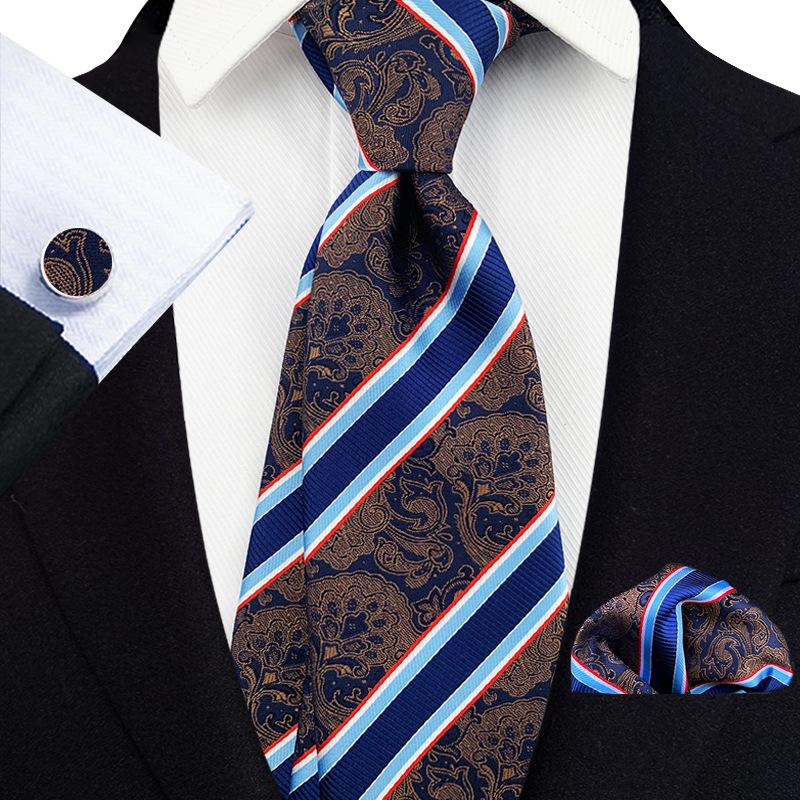 

Paisley Waist Flower Men S Tie Pocket Towel Cuff Three-Piece Set