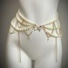 Korean Style Y2k Waistband Elegant Sexy Body Chain Retro Multilayer Pearl Waist Chain  Lady