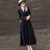 Elegant Embroidered A-Line Blazer Dress