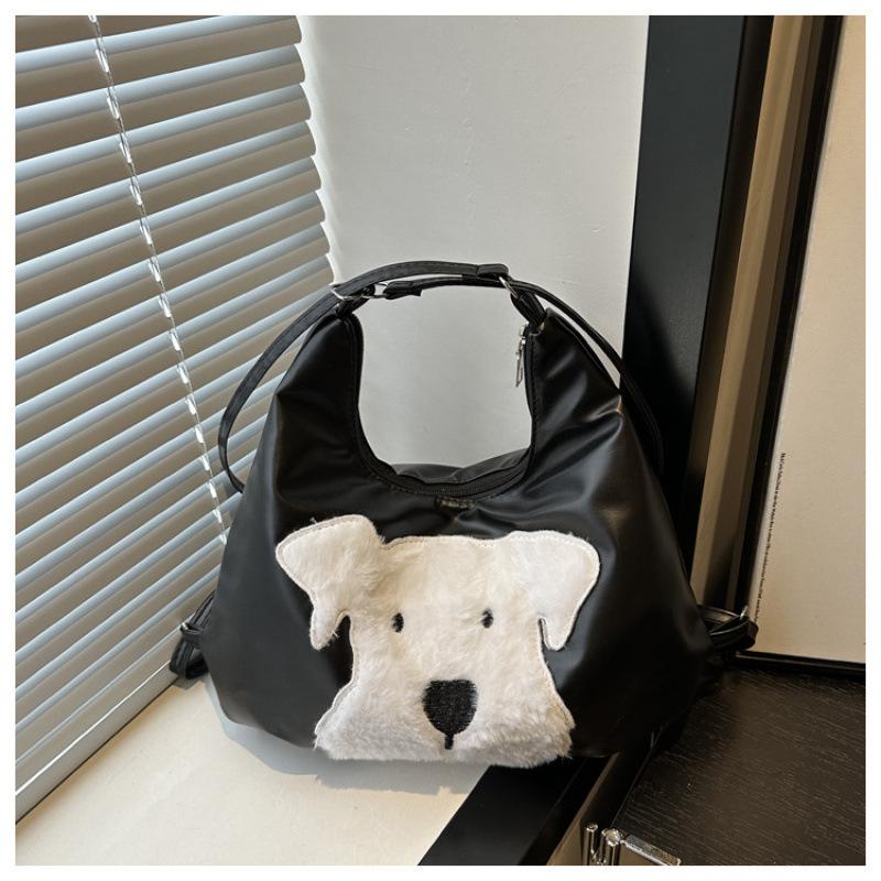 Dog Vintage Cartoon Pattern Underarm Bag Tote Bag Large Capacity Daily For