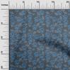 oneOone Georgette Viscose Dark Dusty Blue Fabric Leaves & Clover Craft Projects Decor Fabric Printed By The Yard 42 Inch