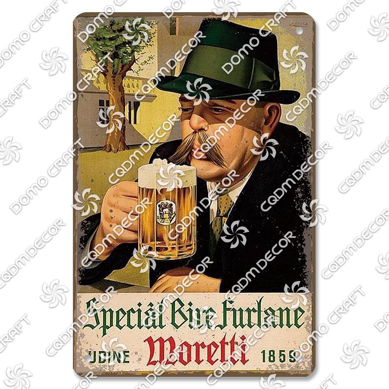 Vintage Beer Plaques Metal Tin Signs Beer Glass Drinkers Metal Plate Wall Decor Beer Party Bar Pub Living Room Home