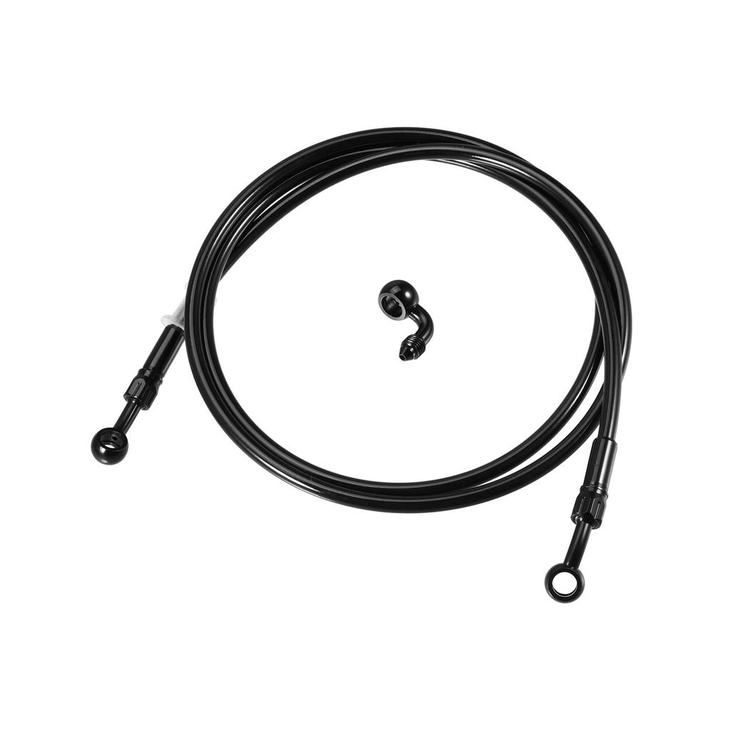 BULLSPANN Brake Hose, Clutch Hose, Resistant Hose, Bike Parts, Angle 28°+90°, Durable, Replacement, Black, 63.0 Inches (160 Cm)
