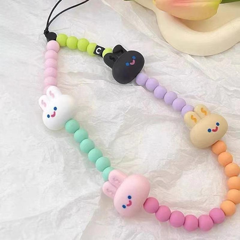 

Портативный цветной бисерный кролик мобильный телефон цепи милый милый кролик бисерный мобильный телефон анти-потеря шнурок аксессуары подарки