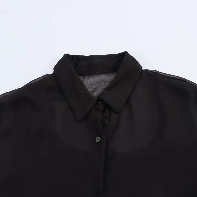 Jnleaog Autumn New Women's Clothing Fashion Style French Style Fashionable All-Match Fake Two-Piece Chiffon Casual Shirt