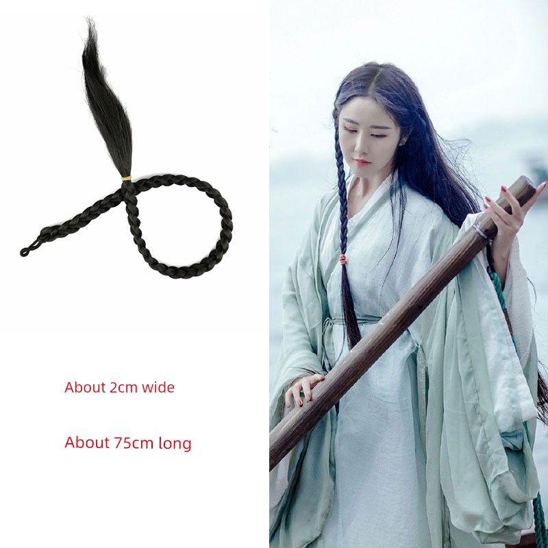 

Парик Коса Вязание жгутом Длинная коса Студия старинных костюмов Невеста Свадебный костюм Сюхэ Форма Длинная коса Коса периода Китайской Республики Танцевальная коса Single braid black width 2cm long about 75cm