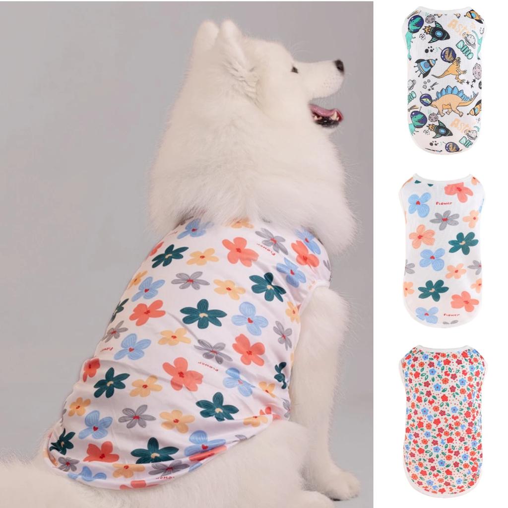 Carino Giubbotto Rinfrescante Estivo per Cani Abbigliamento Morbido a Cartoni Animati Camicie Casual Estive Cani Piccoli Medi Grandi Cucciolo Bulldog Francese Vestiti