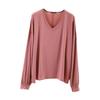 Loose V-neck Long Sleeve Women's Sun Protection T-shirt - Plus Size Summer Riding Top, Korean Style