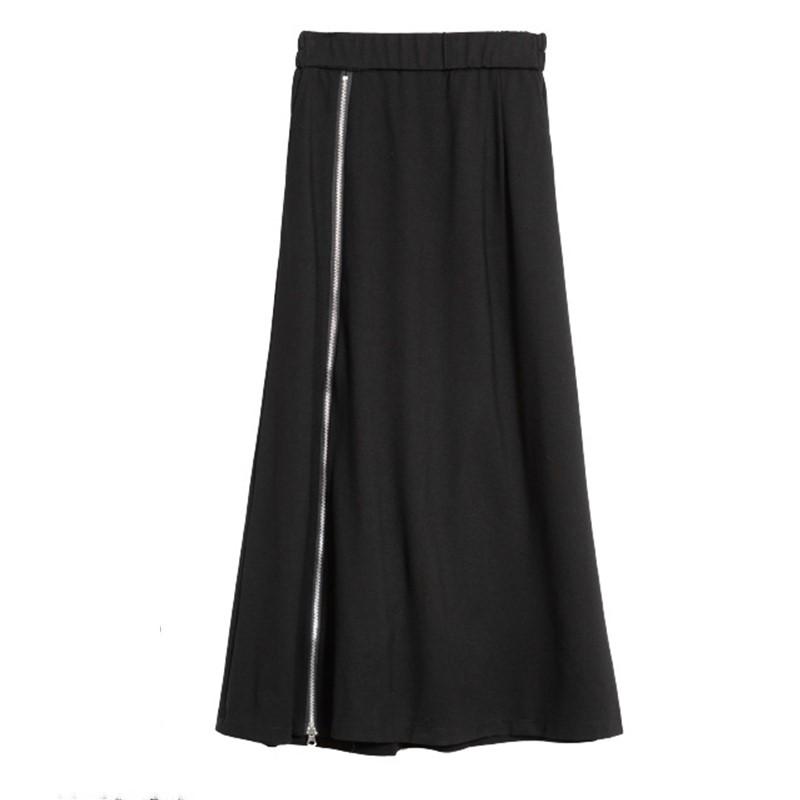 Plus Size High Waist Vintage Black Spring Summer Autumn Casual Loose Long for Woman Skirts Womens Skirt