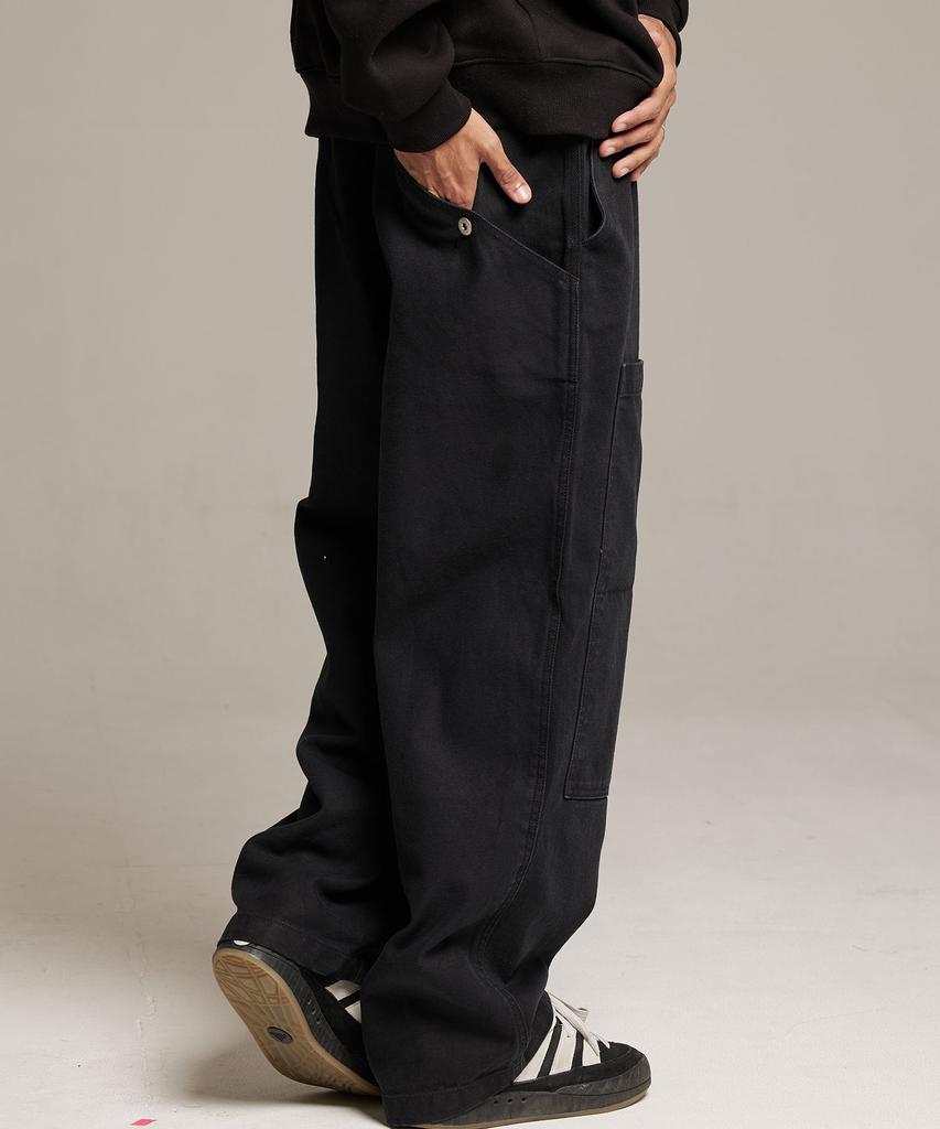 PHILIPPAKER Blue Base Vintage Wide Work Pants Black