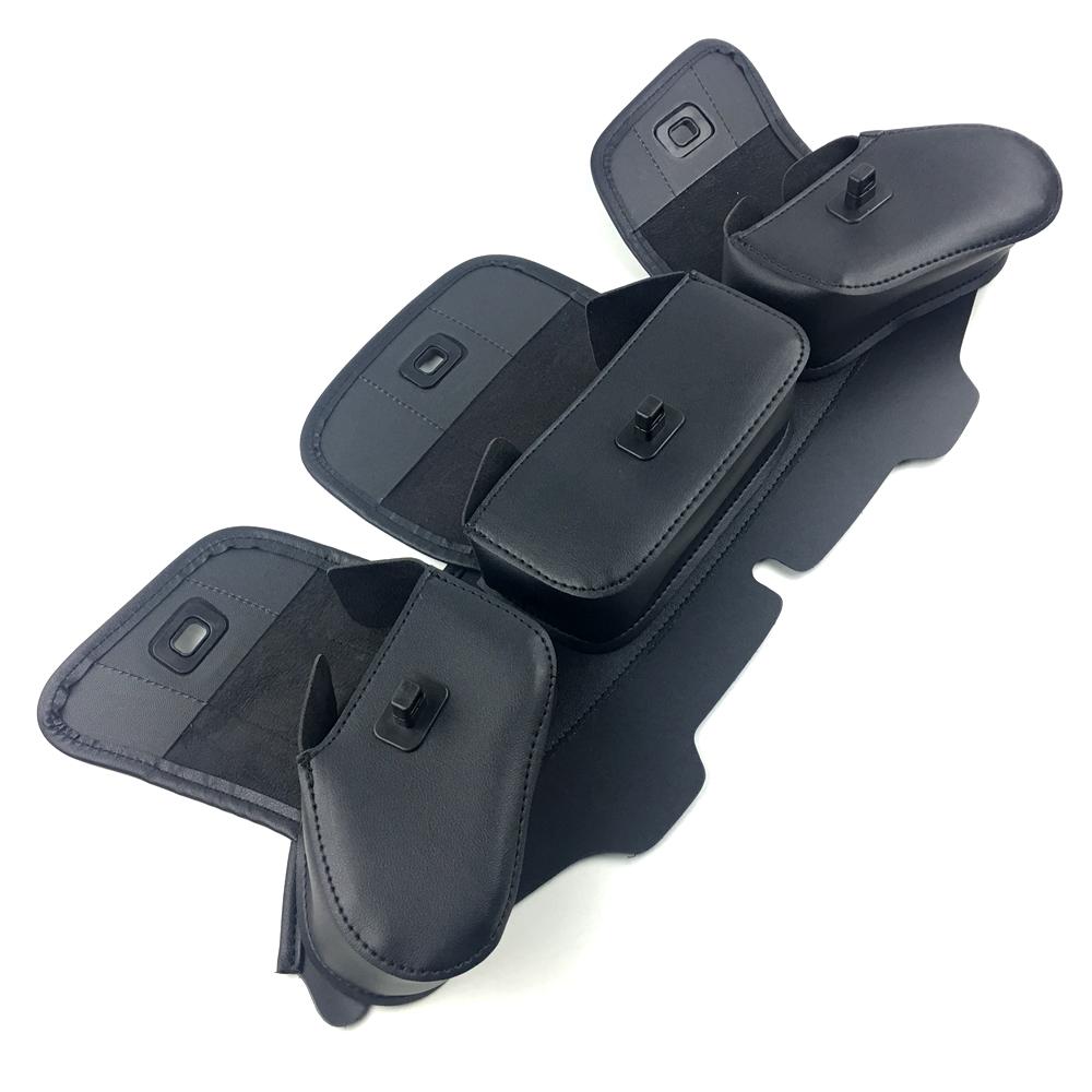 Motorcycle Windshield Bag Saddle 3 Pouch Pocket Fairing Bag For Harley Touring FLHT 1996-2013 PU Leather Front Frame Storage