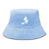 Bucket Hat With White Witch Print , Men's Cap Candy Color Spring Solid Color Basin Hat