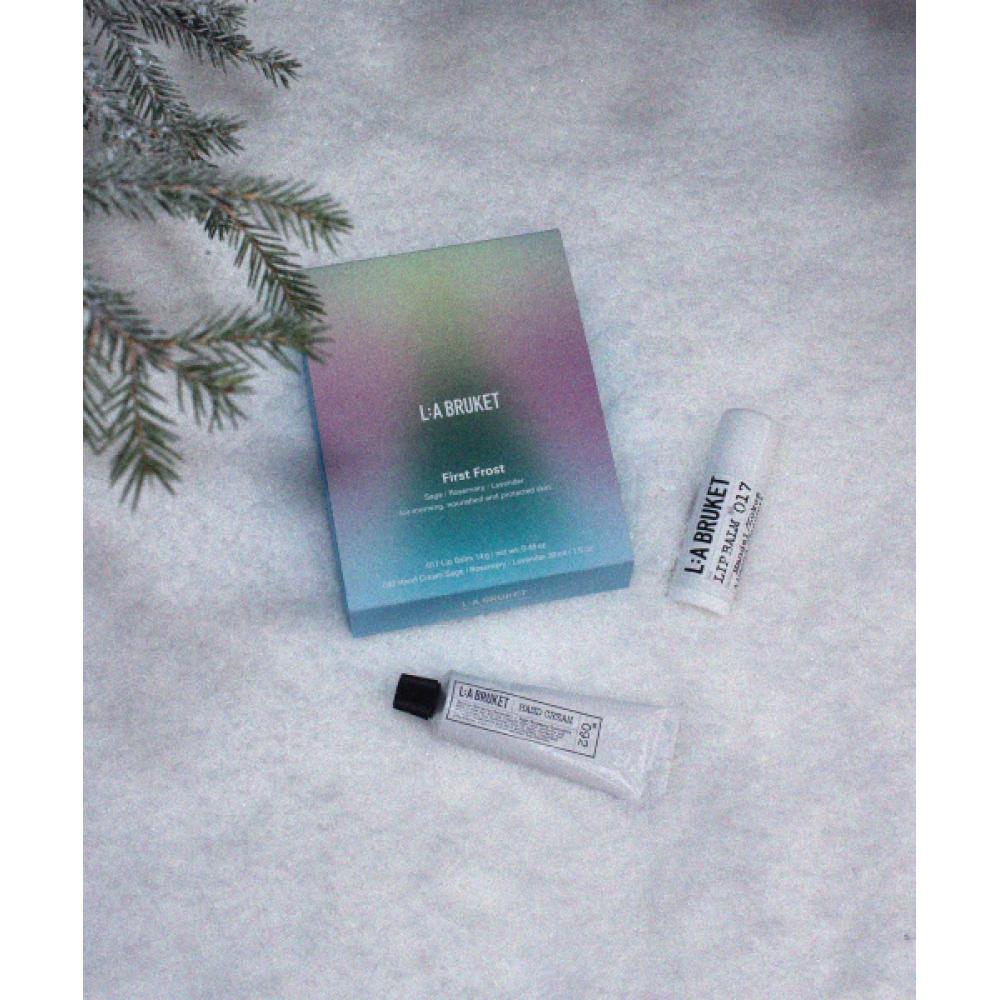 La Bruket [2025holiday] First Frost Lip Balm   Hand Cream  Sage Rosemari Lavender  Set