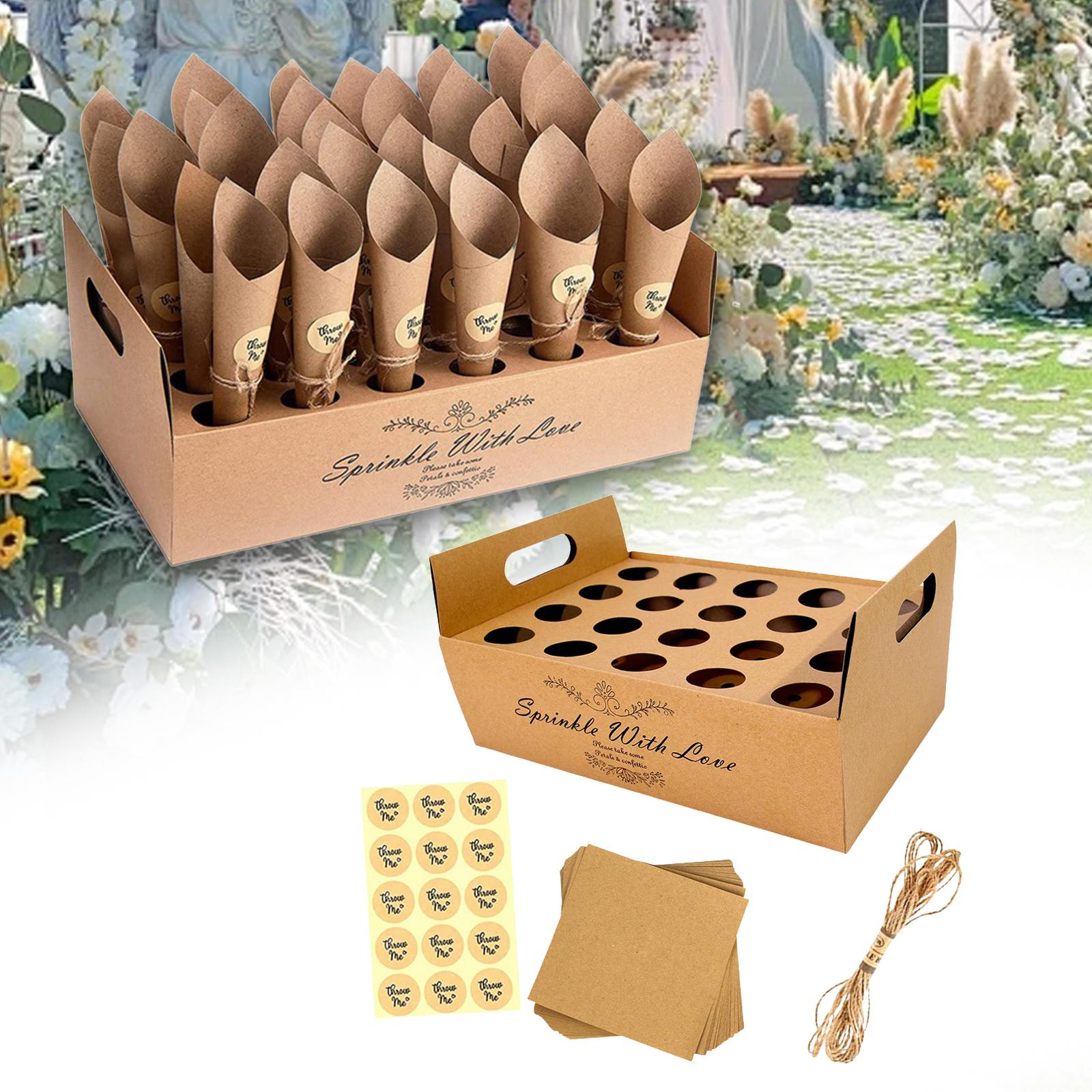 

Confetti Cone Tray Kit Supplies Petals DIY Decorative Craft Display Stand Box for Centerpiece Wedding Holiday Gift Celebration