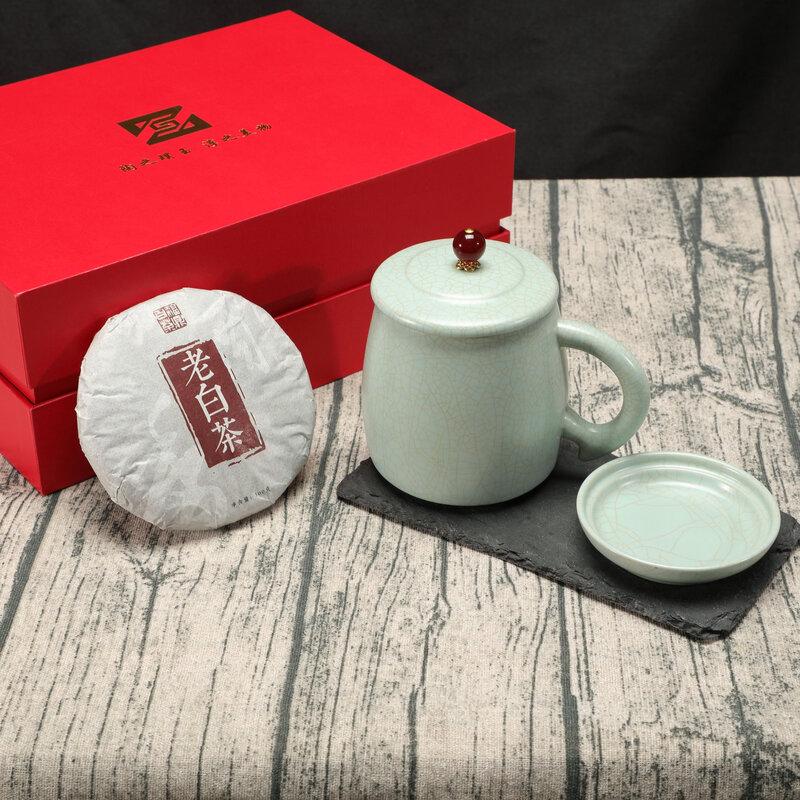 

Керамический белый чайный набор Гэнцзиньсян Ру Килн в подарочной коробке