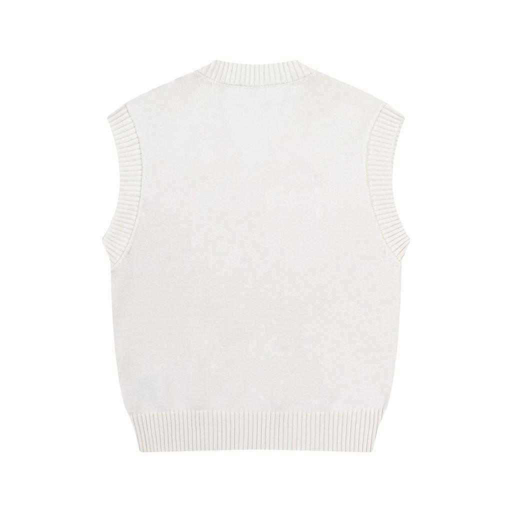 AMI Toamnă și Iarnă Nou Pulover fără mâneci cu decolteu în V și inscripție inimă roșie pentru cuplu