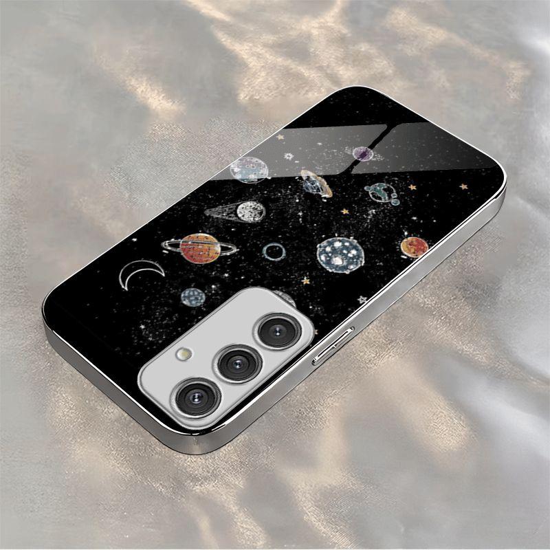 Sternenhimmel Universum Hochwertige Handyhülle Galvanisierte Glas-Handyhülle für Samsung Galaxy S26 S25 S24 S23 S22 S21 FE, Ultra, Plus