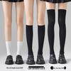 Women's Pressure-Reducing Slimming Summer Socks: Over-the-Knee, Mid-Calf, Black, Half-Length JK Style with Leather Shoe Pairing