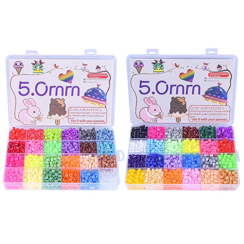 48-Color Perler & Hama Beads Set, 4800-Piece Educational 3D Puzzle Toy for Kids