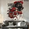 Bukayo Saka Hero  Wall Hanging Printed Fabric Blanket Decorative Tapestries for Bedroom Living Room Home Decor