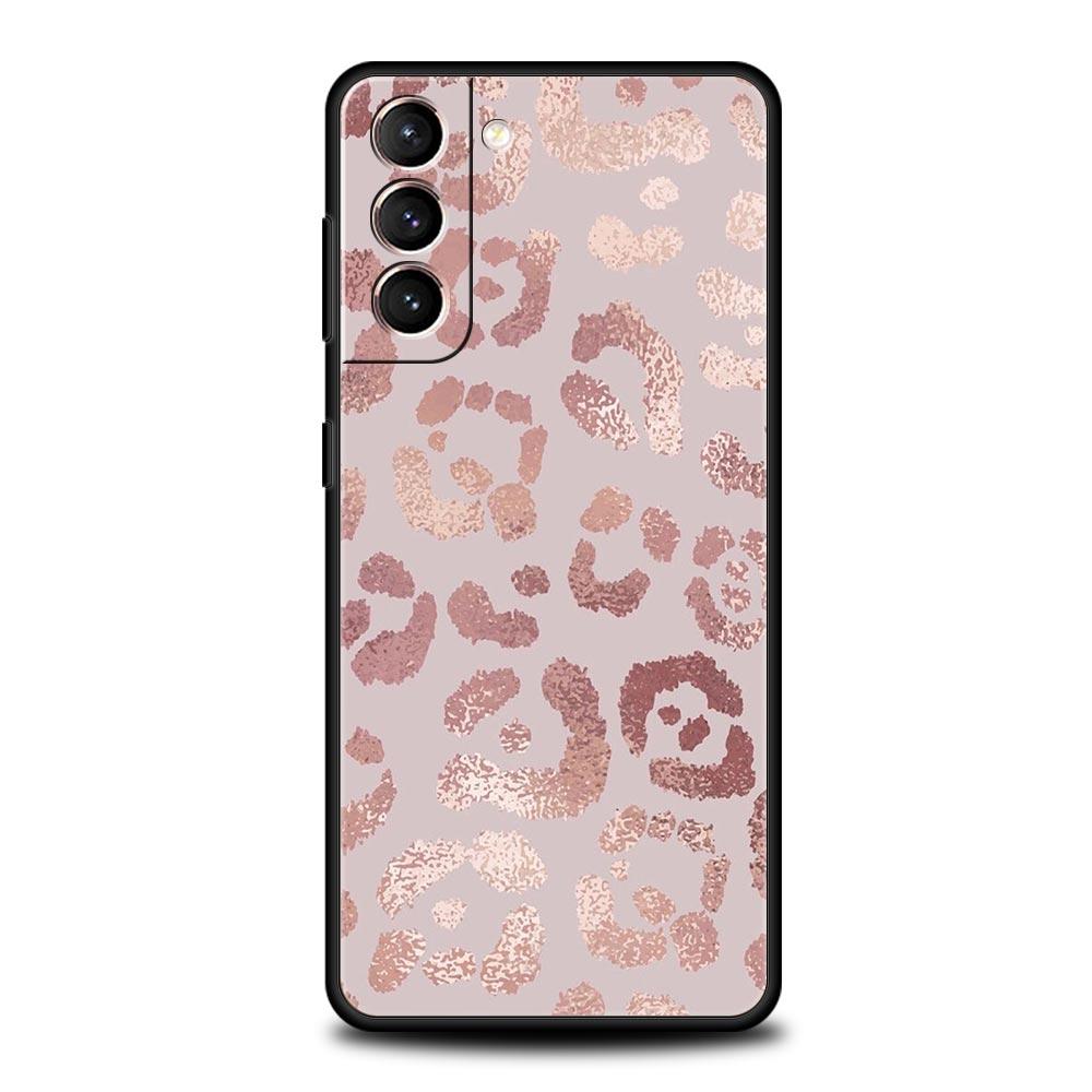 Beautiful Rose gold art Phone Case For Samsung Galaxy S24 S23 S22 S20 Ultra S21 FE 5G S10 S9 Plus S10E S8 Soft Silicone Cover