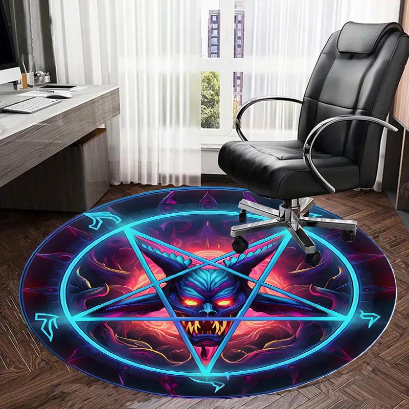 1pc Office Carpet Chair Mats Devilish Pentagram Symbol Perfect for Decorating Office Chairs, Living Rooms, Or Bedrooms