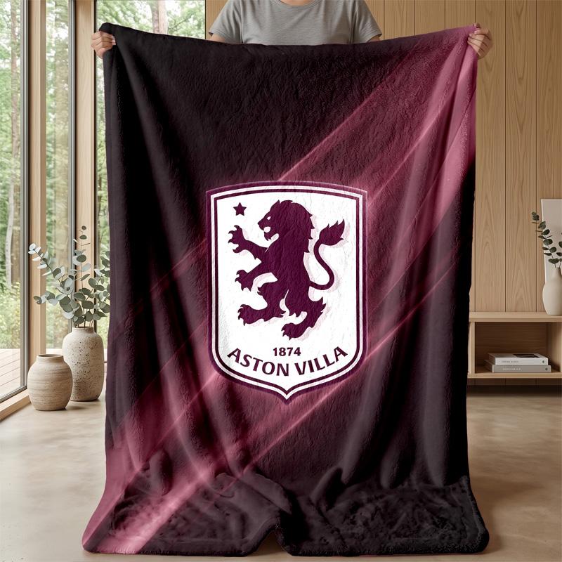 Aston Villa Football Soft Flannel Fleece Blanket Lightweight Cozy Warm Throw Blanket For Sofa Bed Home Decor