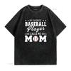 Unisexs My Favorite Baseball Player Calls Me Mom T Shirt Mothers Day Black 2xl Vintage Washed Slightly Stretched Casual
