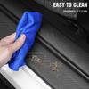 4pcs Car Pedal Scratch Sticker Auto Threshold Strip Protective Film Carbon Fiber Grain Anti-collision Self Adhesive Sticker