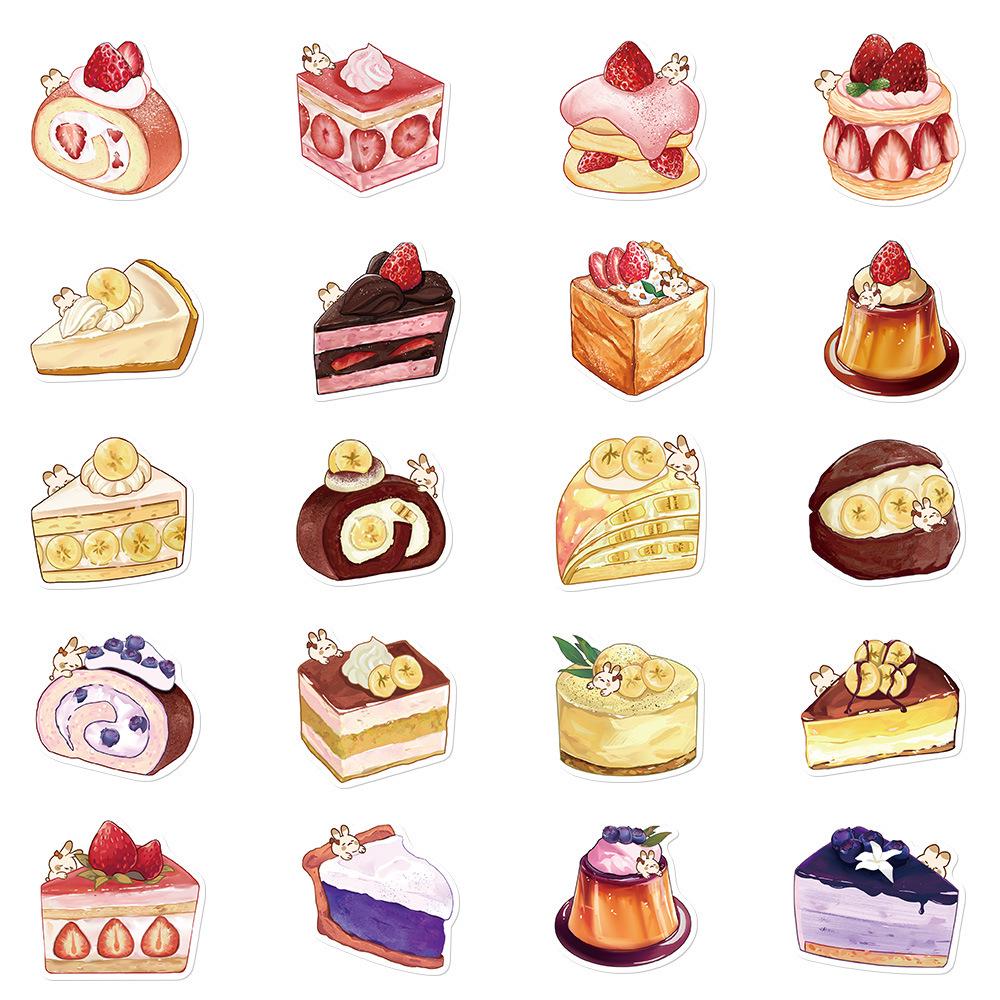 90 Cartoon Dessert Stickers: Cute Afternoon Tea Sweet Treats for Phone Cases, Journaling, and Suitcases.