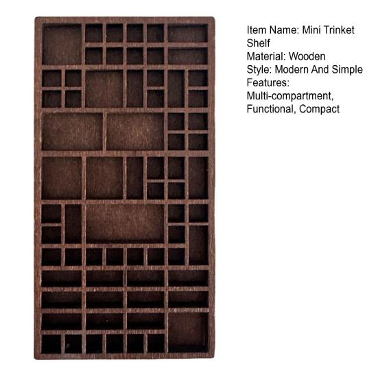 Miniaturní křišťálová police Dřevěná mini polička na drobnosti Miniaturní sběratelská výstavní police pro sběratele a nadšence do šperků