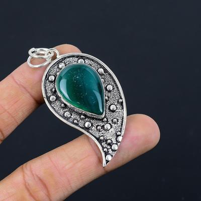 Töchtertags-Sale Sterlingsilber Grüner Onyx Edelstein Mutter Anhänger Schmuck