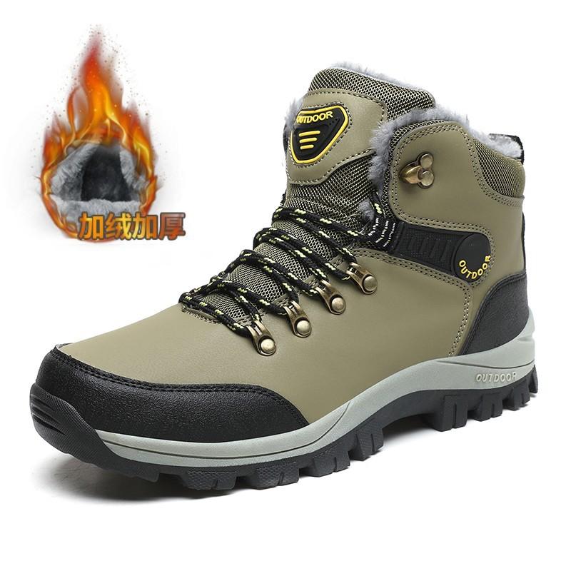 New Winter Thick Cotton Shoes Outdoor Non-slip Man Thickened Boots Casual Warm Hiking Shoes Velvet Large Size Waterproof Boots