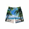 Men's summer tropical palm tree landscape print light breathable fabric suitable for vacation casual wear shorts