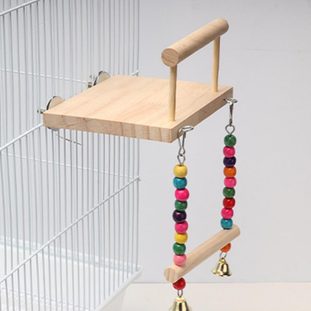 resistant with Color Beads Bird Chew Toy Bird Swing Toy Parrot Perch Stand Parrot Climbing Rack