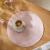 Daily minimalist double-layer twisted edge PP woven placemat, round dining table mat, heat-insulated, heat-resistant table mat, heat-insulated table