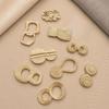 Assorted Gold Metal Irregular Shaped Buckles Textured Surface For DIY Sewing Scarf Belt Clothing Decor Craft Projects