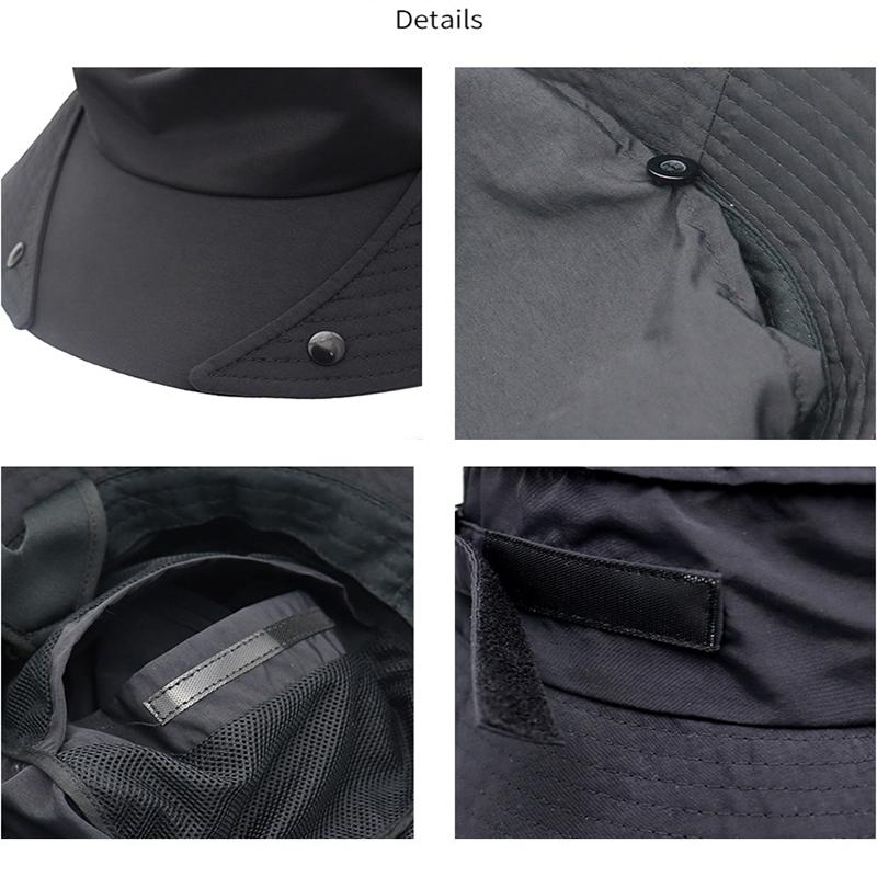 New fashion fisherman hat couple big eaves detachable stackable trekking wild adventure fishing neck protection surf basin hat