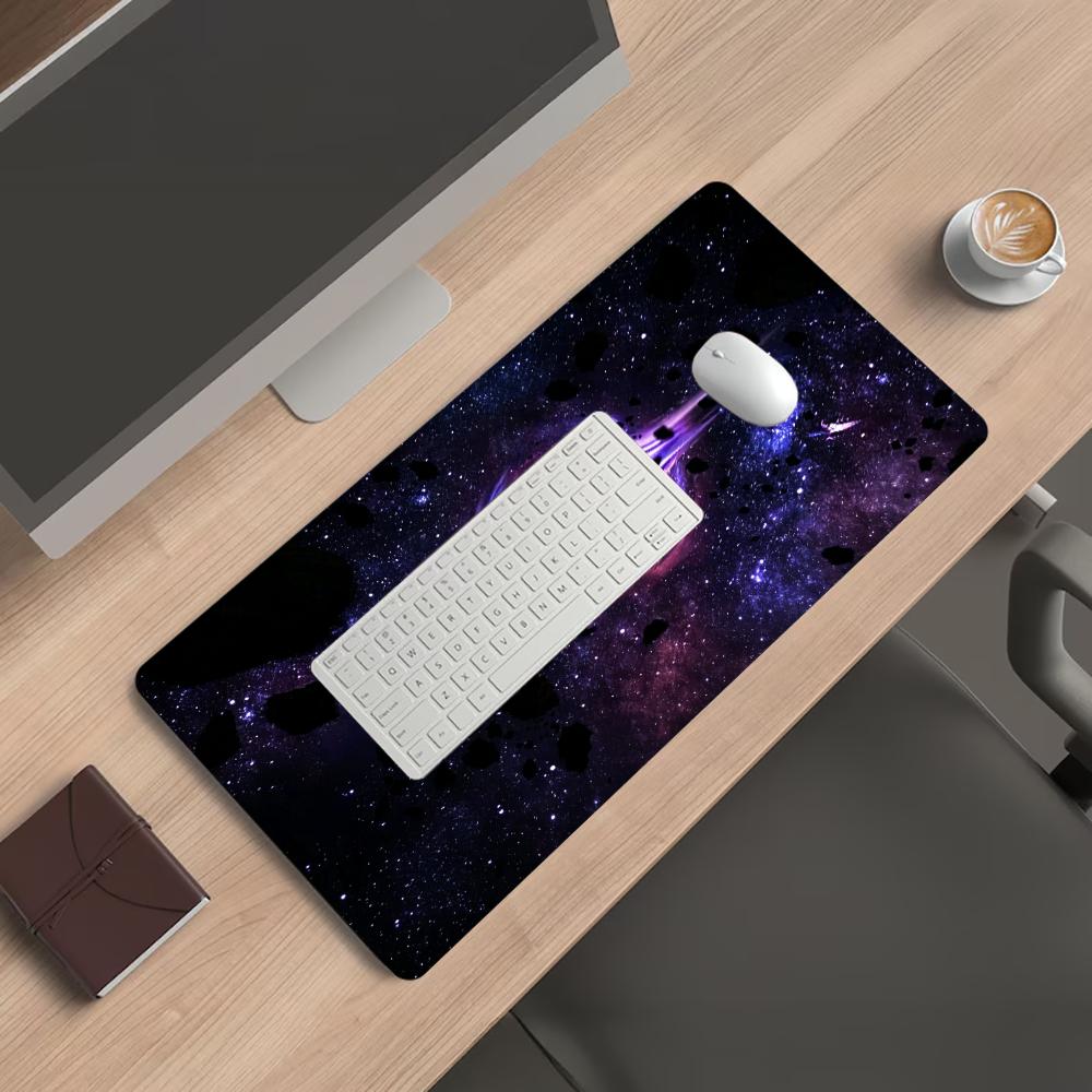Purple Nebula Cosmic Black Hole Mouse Pad Large Gaming Mats Playmat Office Desk Accessories Carpet Rug Desk Mat Speed Mouse Pads
