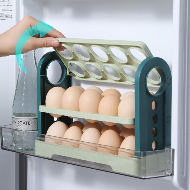Refrigerator Door Egg Storage Tray - Food Grade Flip Lid Fresh-Keeping Box