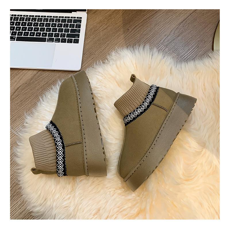 

Зимние ботинки толстоподошвенные с набивным утолщением женские 2025 новые осенне-зимние деревня Сангпо Северо-восток большие хлопковые ботинки короткие ботинки 40