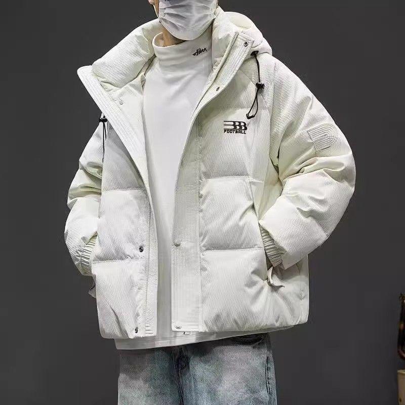 

Men s Trendy American-Style Hooded Down Puffer Jacket - Thick, Warm, White Duck Down for Autumn/Winter L 90-115 lbs білий
